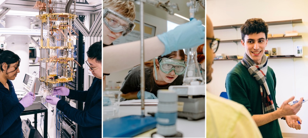   students working in labs