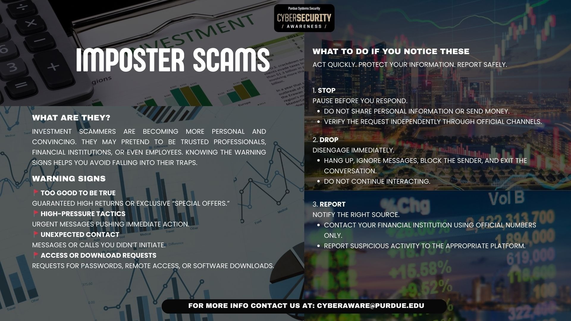 This image is an infographic that describes imposter scams.