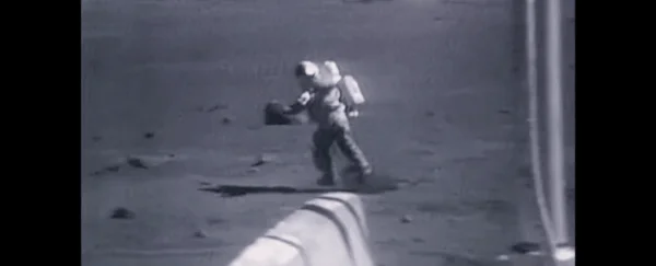 Astronaut falling on the moon.