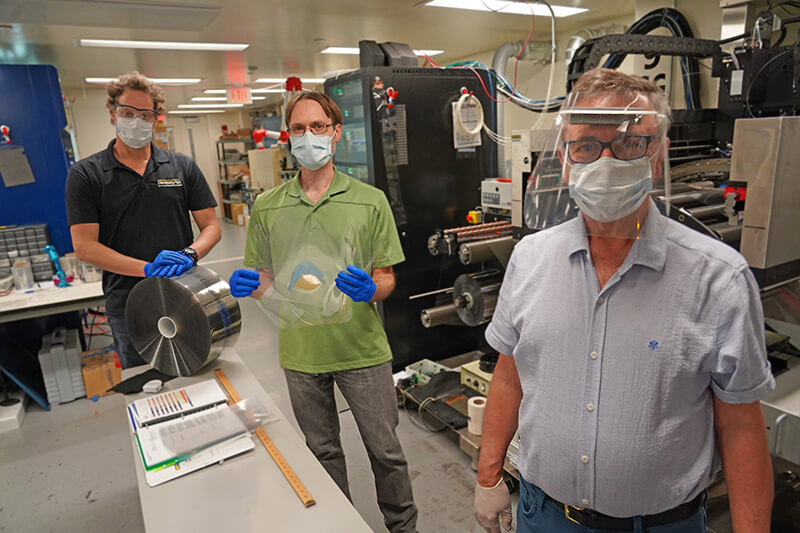 3 Purdue PPE makers in lab production area