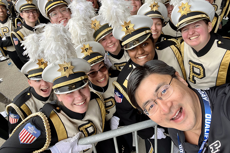 Mung Chiang and marching band 