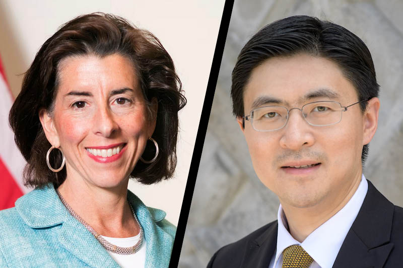 Gina Raimondo and Mung Chiang 