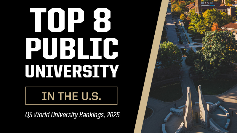 Purdue recognized among world’s best in latest QS rankings and rises to No. 8 among U.S. public universities