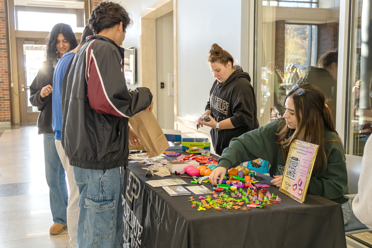 CAPS ambassadors tabling in MSEE for Goodies and Gratitude