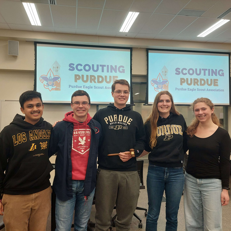 Students at a Scouting Purdue event